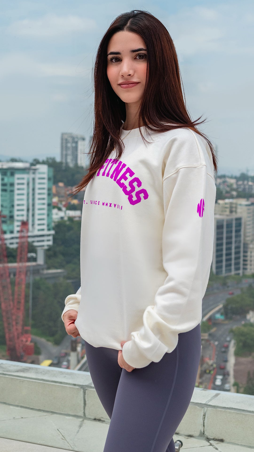 Sudadera Cuello Redondo Crema