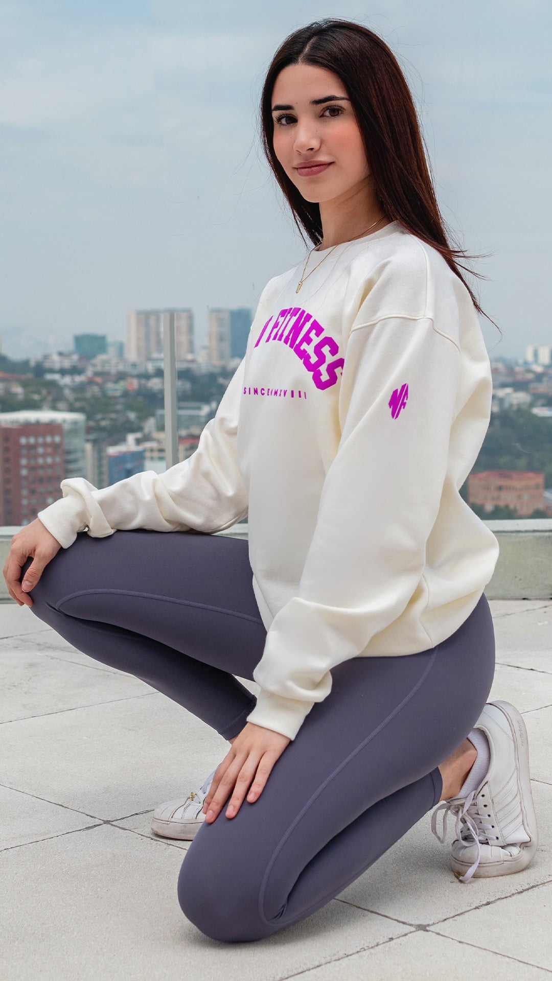 Sudadera Cuello Redondo Crema