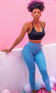 High Waist Regular Leggings - Blue